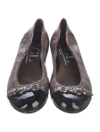 AGL Leather Colorblock Pattern Ballet Flats