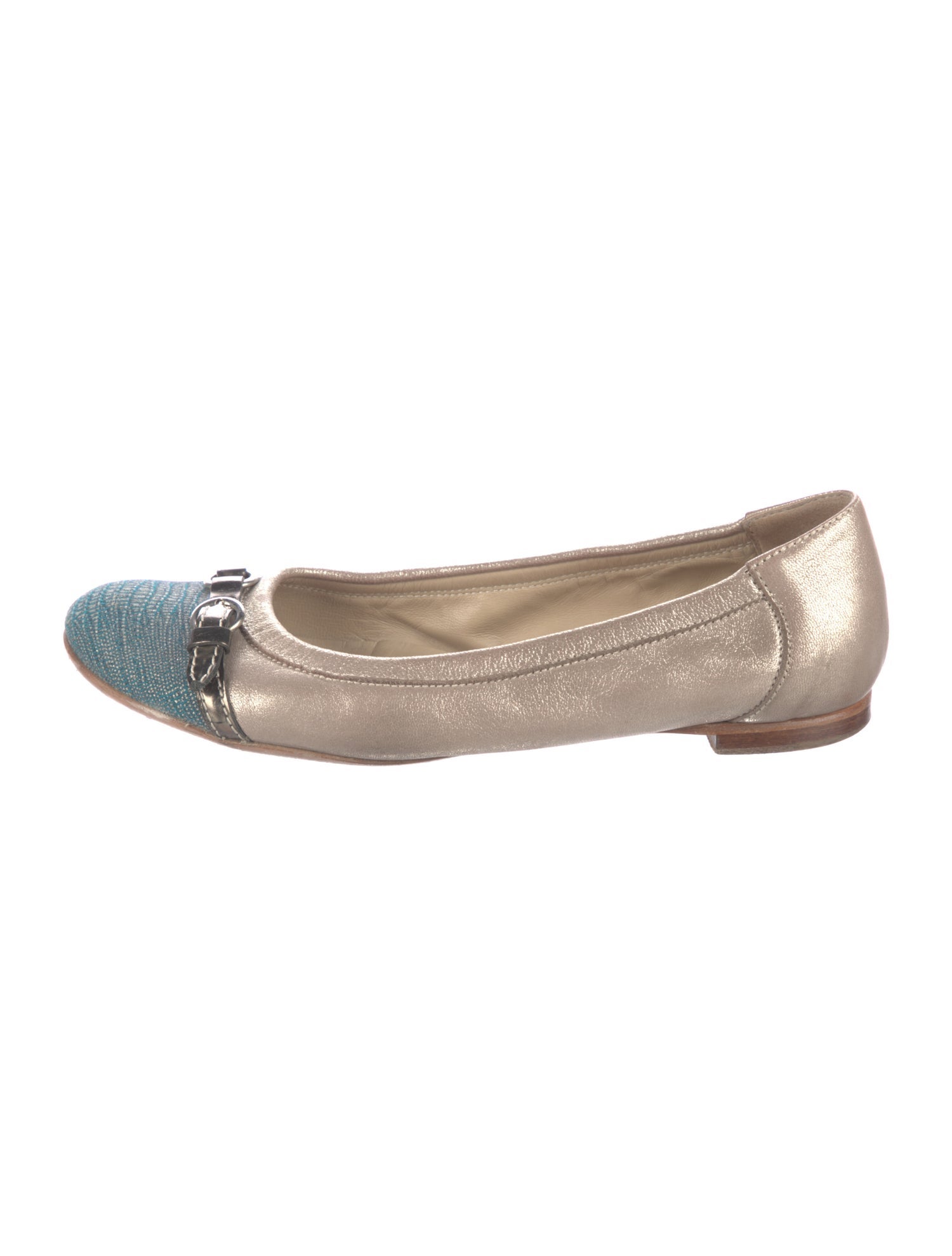AGL Leather Colorblock Pattern Ballet Flats