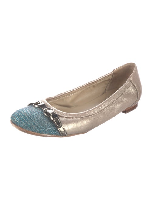 AGL Leather Colorblock Pattern Ballet Flats
