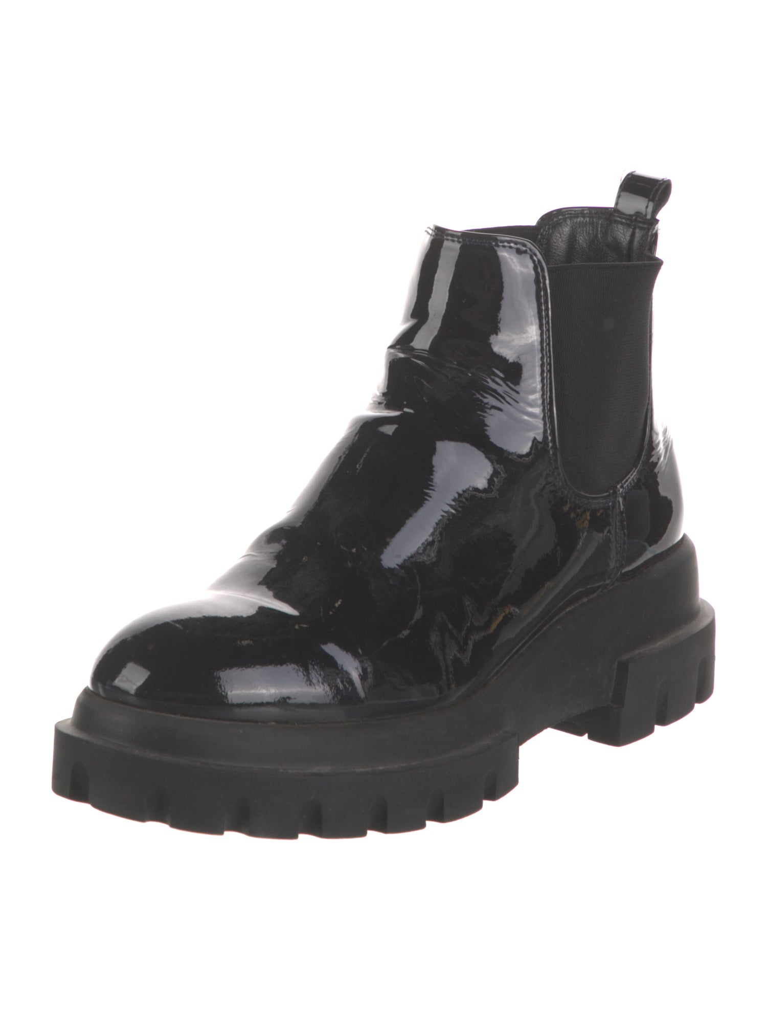 AGL Patent Leather Chelsea Boots