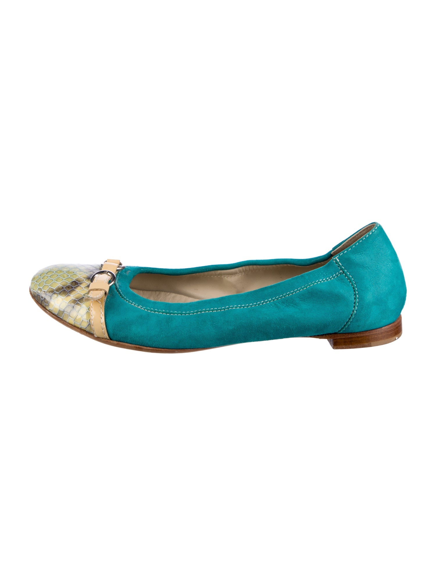 AGL Suede Colorblock Pattern Ballet Flats