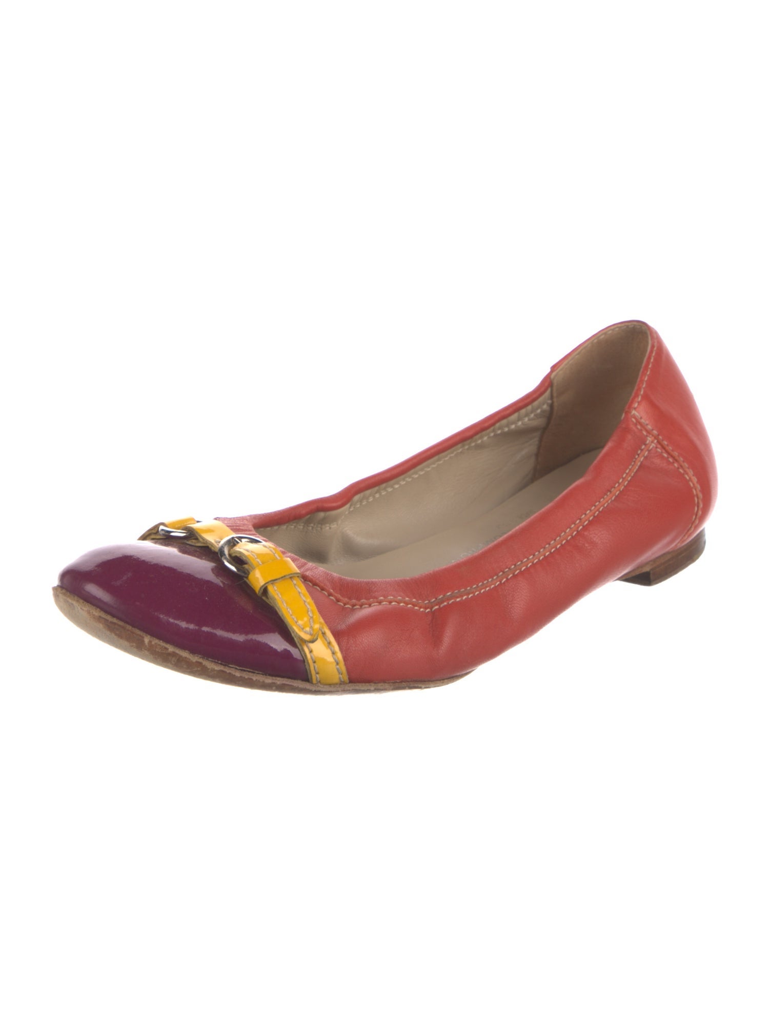 AGL Leather Studded Accents Ballet Flats