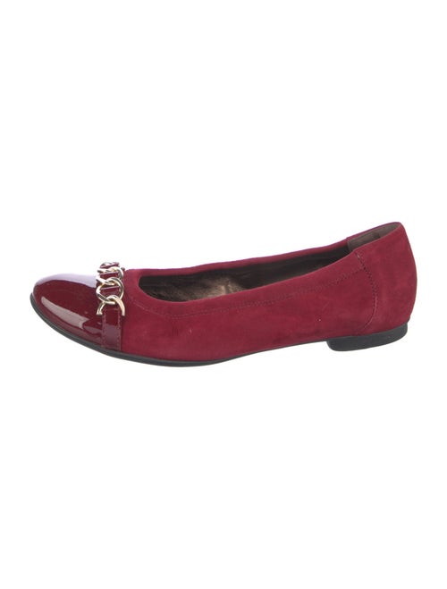 AGL Suede Chain-Link Accents Ballet Flats