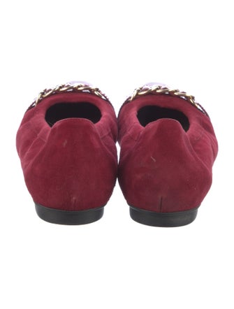 AGL Suede Chain-Link Accents Ballet Flats