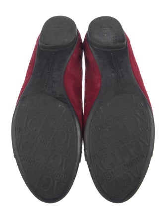 AGL Suede Chain-Link Accents Ballet Flats