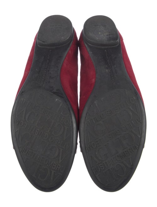 AGL Suede Chain-Link Accents Ballet Flats