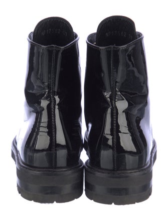 AGL Patent Leather Combat Boots