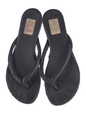 AGL Leather Studded Accents Slides