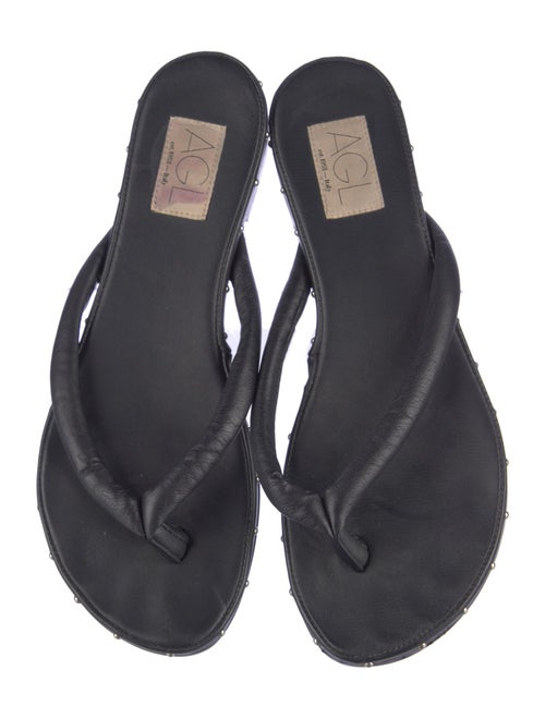 AGL Leather Studded Accents Slides