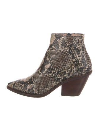 AGL Embossed Leather Animal Print Boots