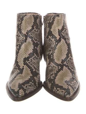AGL Embossed Leather Animal Print Boots