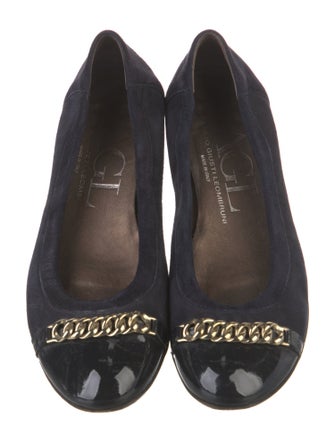 AGL Suede Chain-Link Accents Flats