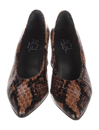 AGL Leather Animal Print Pumps