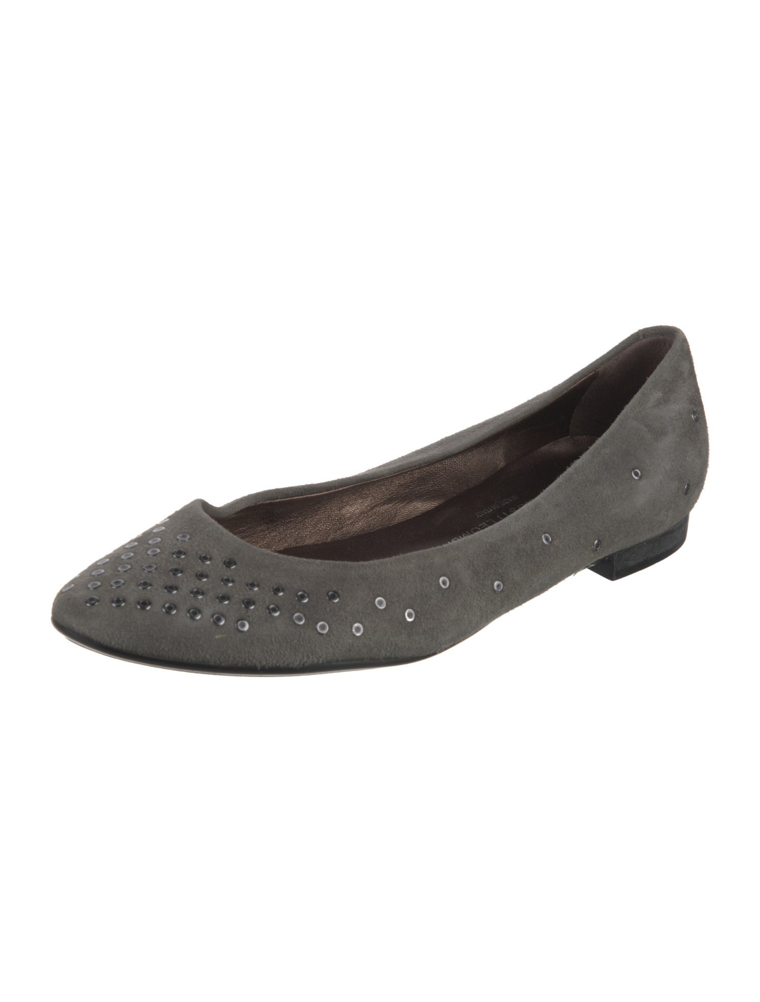 AGL Suede Studded Accents Ballet Flats