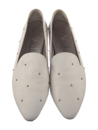 AGL Leather Studded Accents Loafers