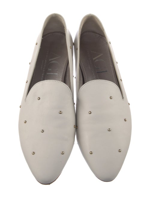 AGL Leather Studded Accents Loafers