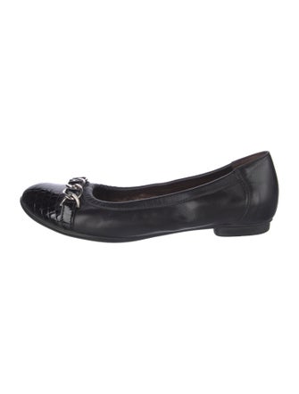 AGL Leather Chain-Link Accents Ballet Flats