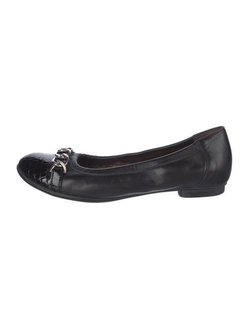AGL Leather Chain-Link Accents Ballet Flats