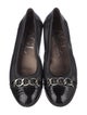 AGL Leather Chain-Link Accents Ballet Flats