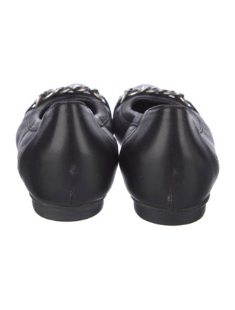 AGL Leather Chain-Link Accents Ballet Flats