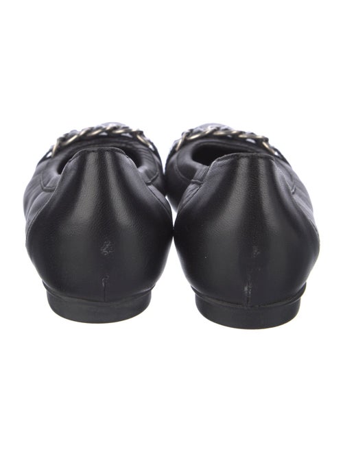 AGL Leather Chain-Link Accents Ballet Flats