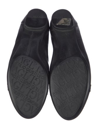 AGL Leather Chain-Link Accents Ballet Flats