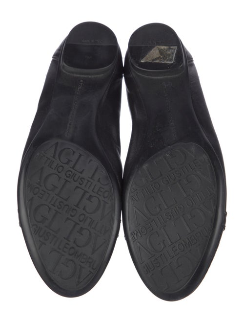 AGL Leather Chain-Link Accents Ballet Flats