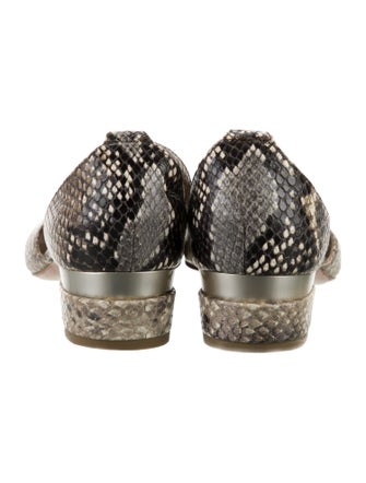 AGL Snakeskin Animal Print T-Strap Pumps