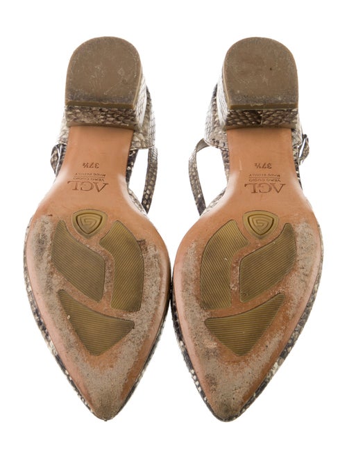 AGL Snakeskin Animal Print T-Strap Pumps
