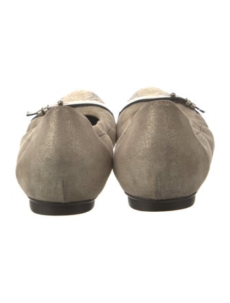 AGL Suede Chain-Link Accents Ballet Flats