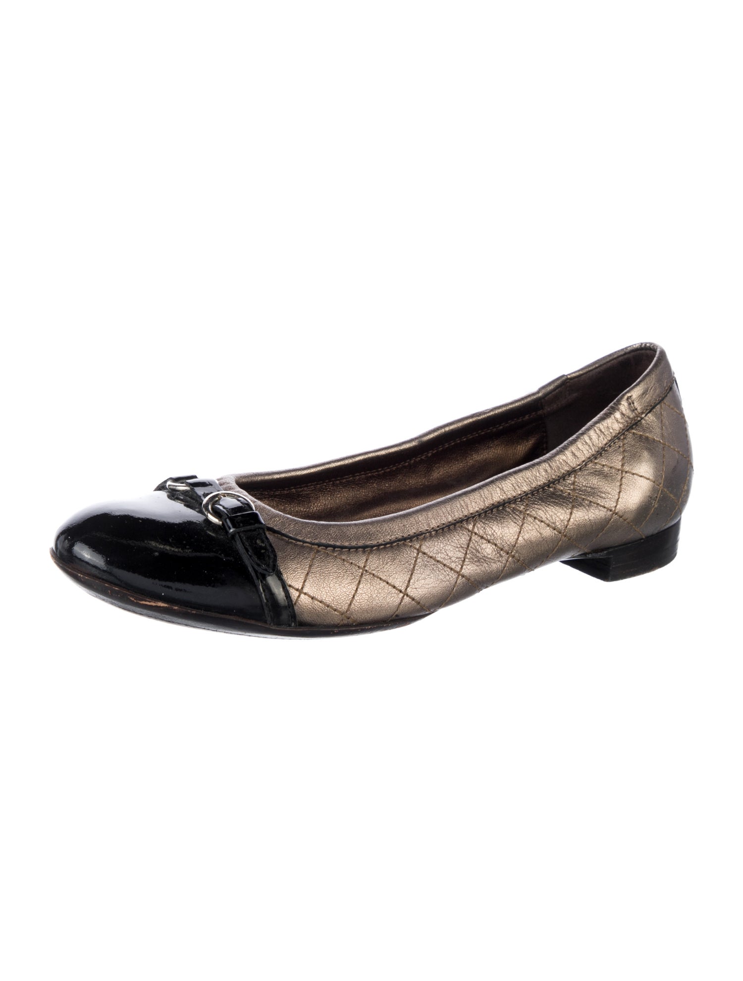 AGL Leather Colorblock Pattern Ballet Flats