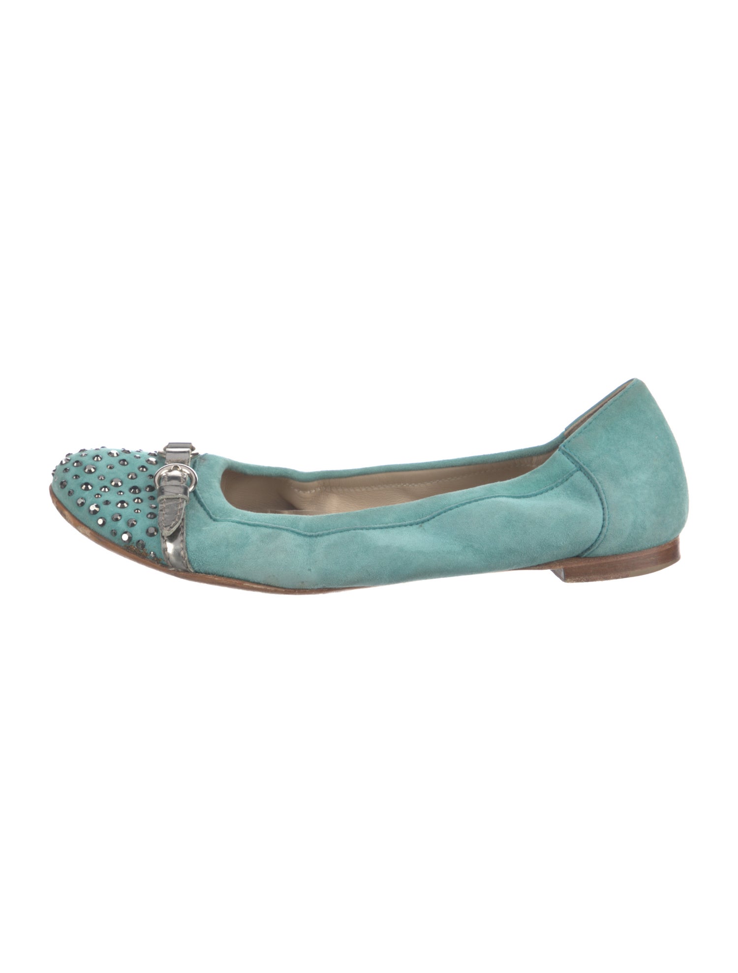 AGL Suede Studded Accents Ballet Flats
