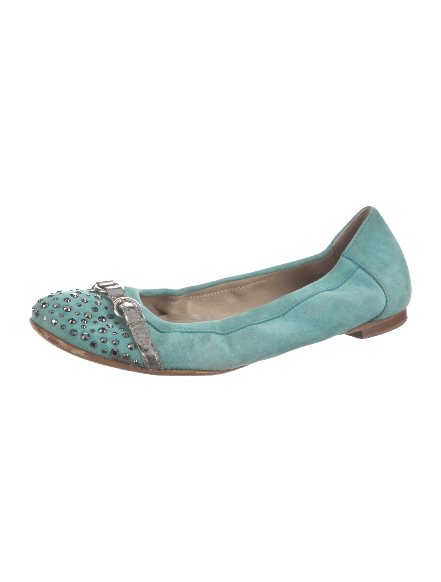 AGL Suede Studded Accents Ballet Flats