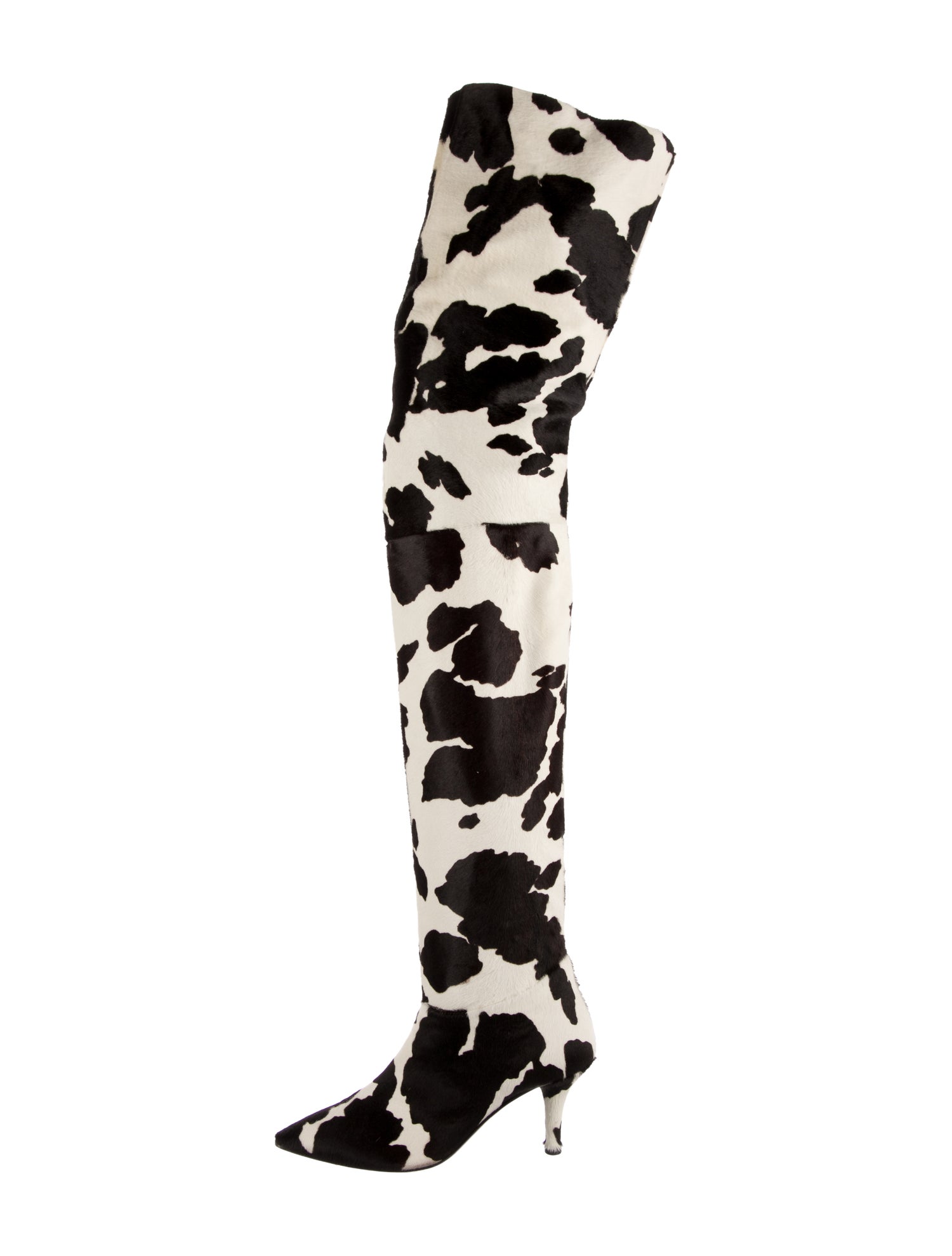AGL Fur Animal Print Lace-Up Boots