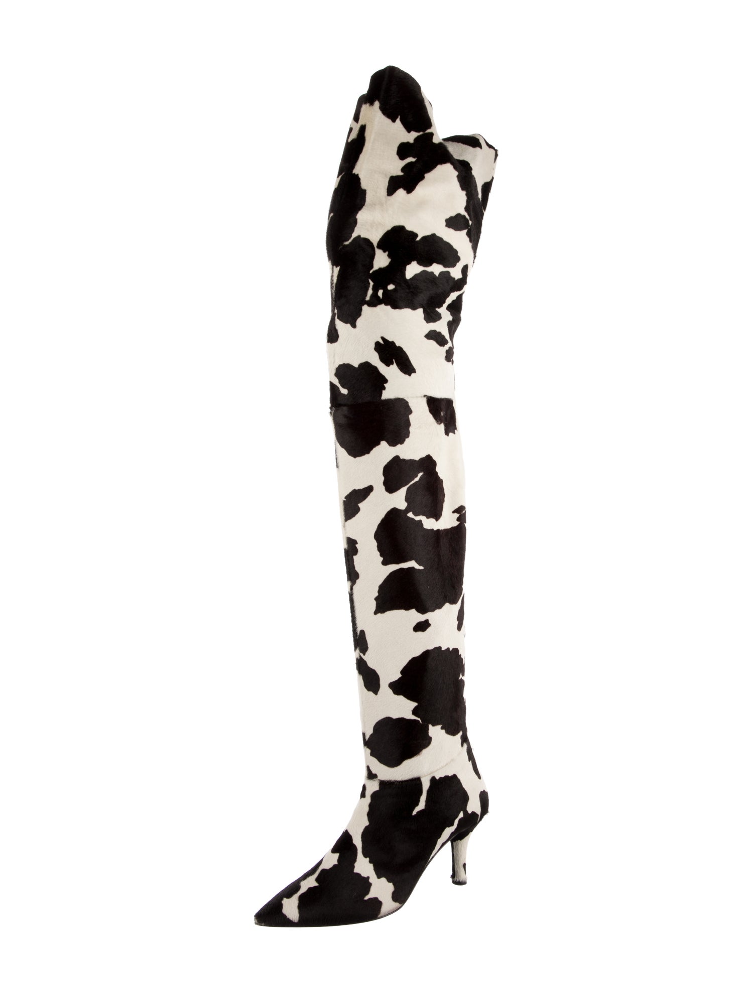 AGL Fur Animal Print Lace-Up Boots