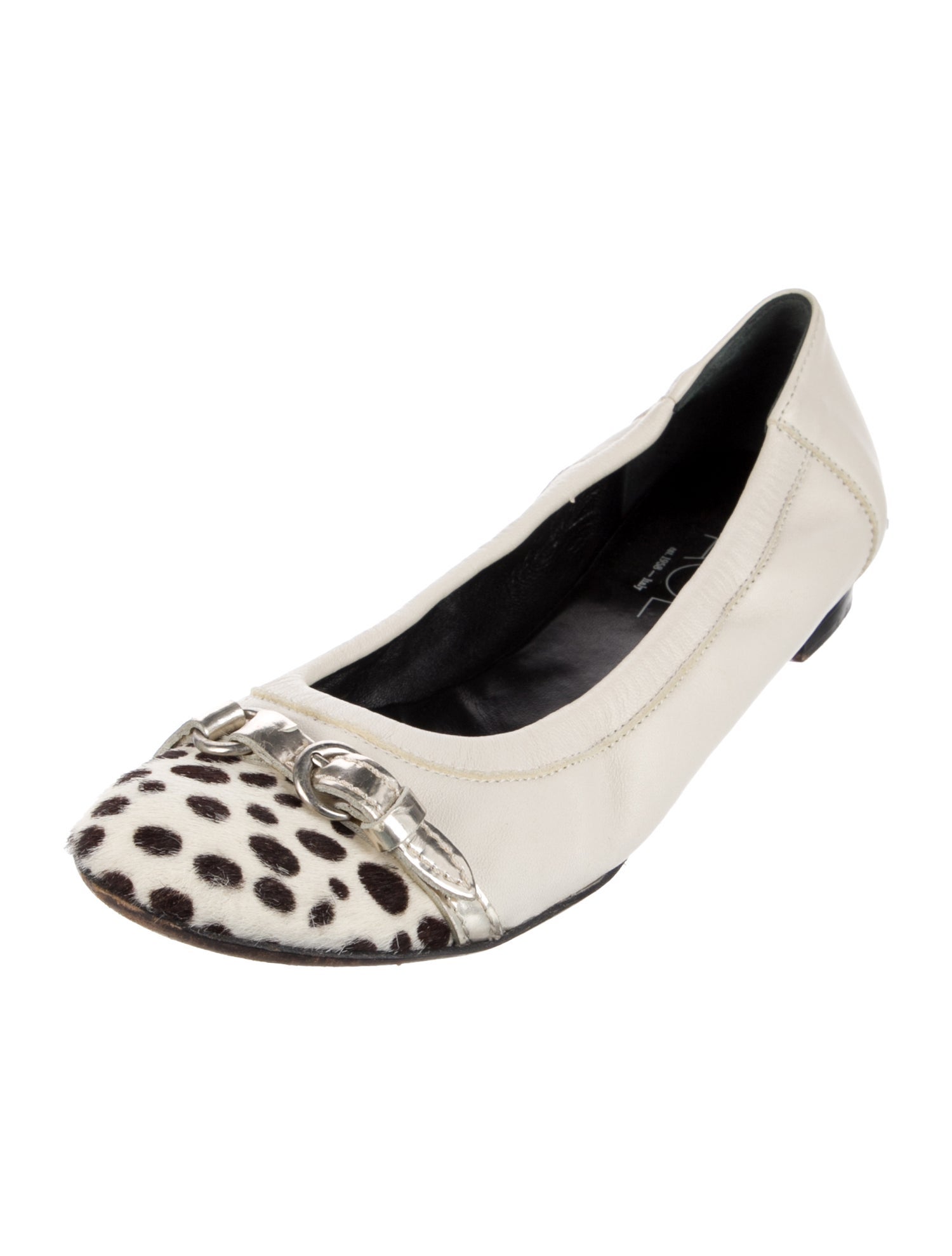 AGL Leather Animal Print Ballet Flats