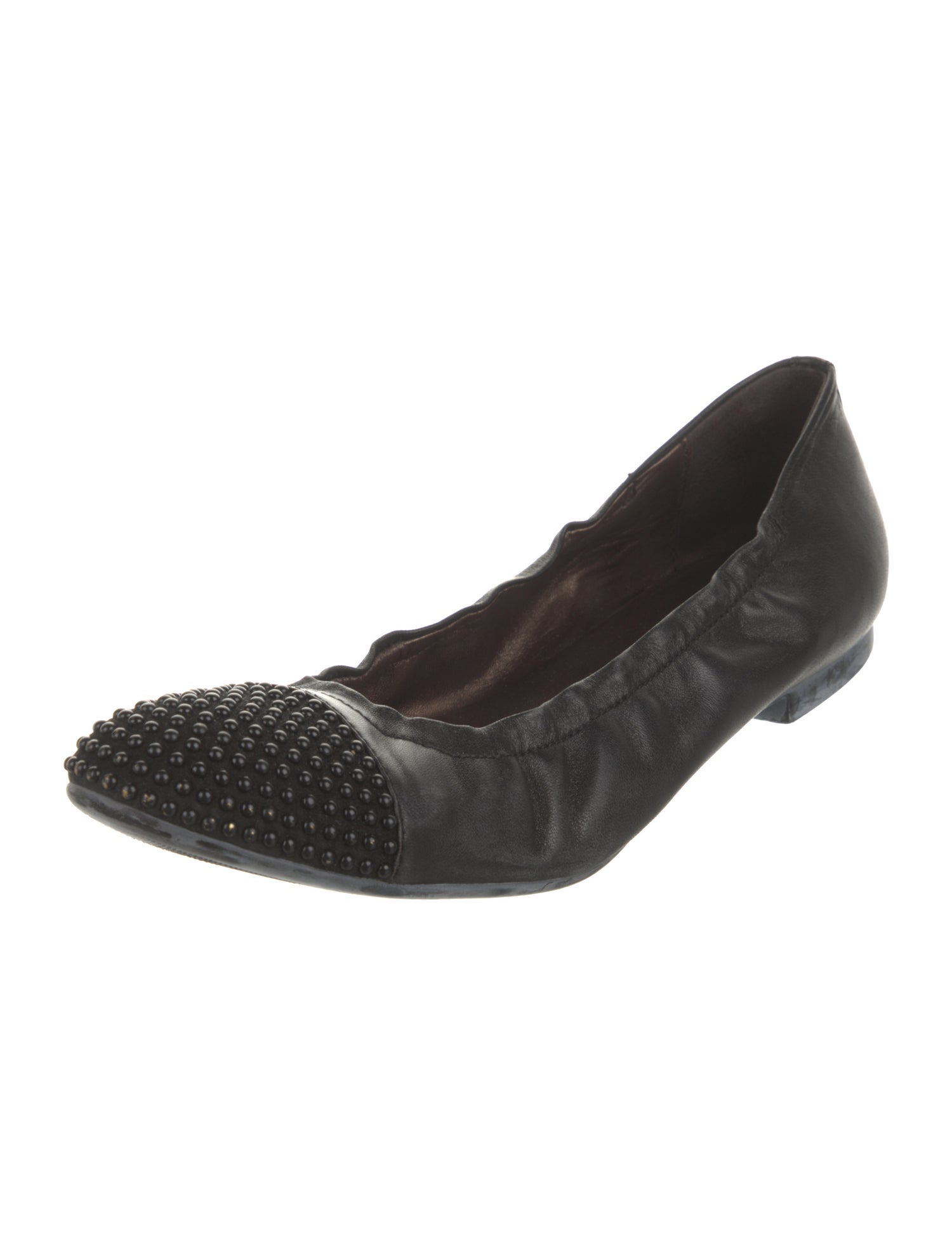 AGL Leather Studded Accents Ballet Flats