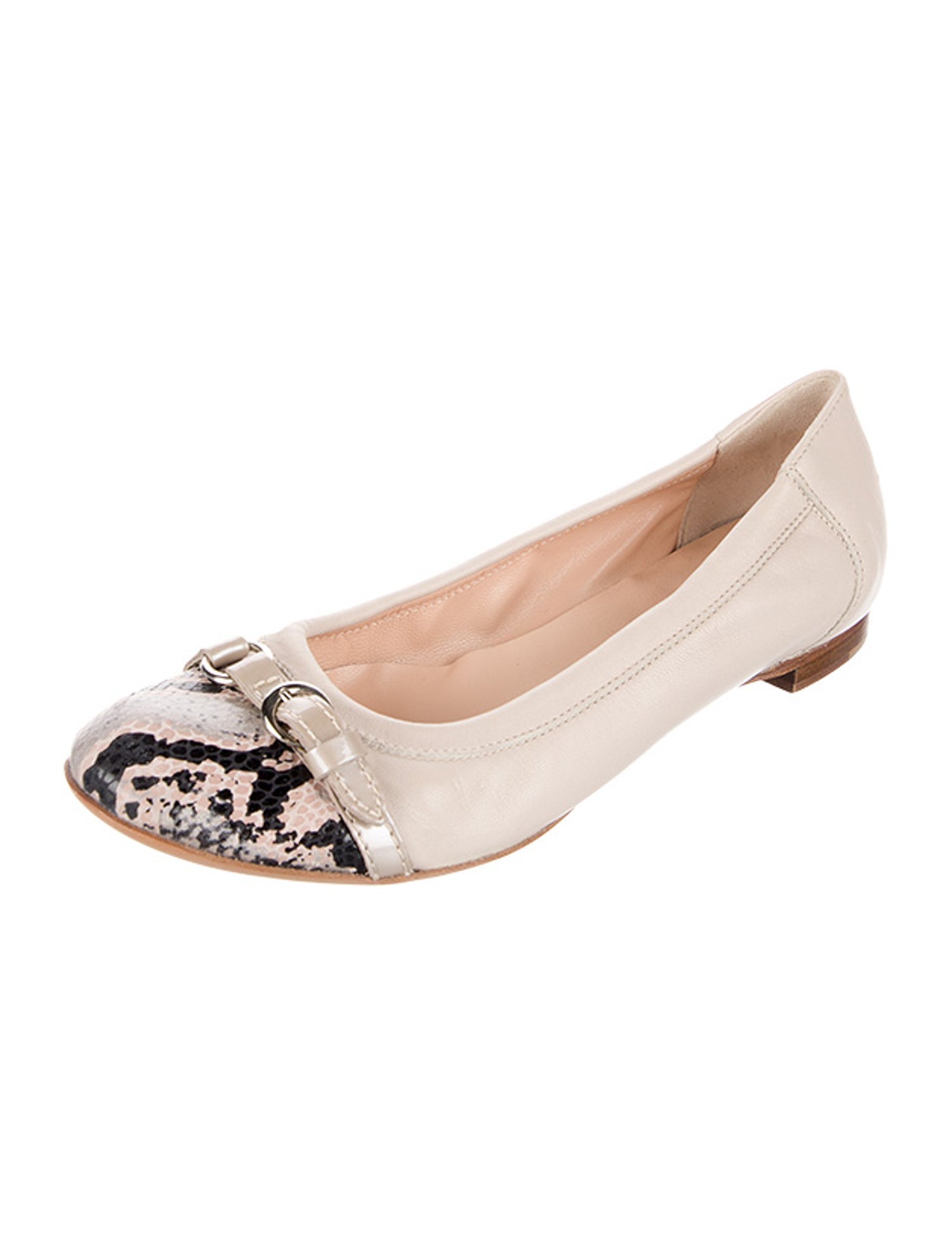 AGL Leather Animal Print Ballet Flats