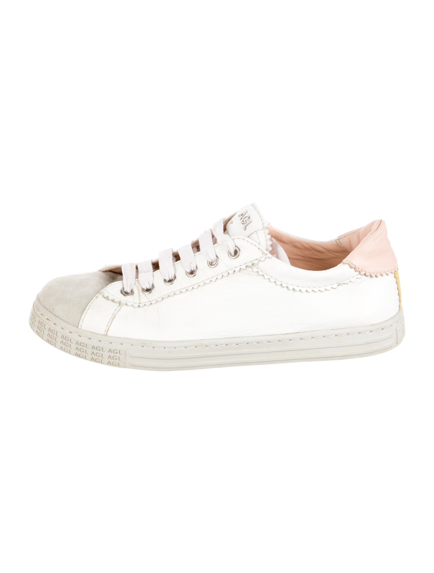 AGL Leather Colorblock Pattern Sneakers