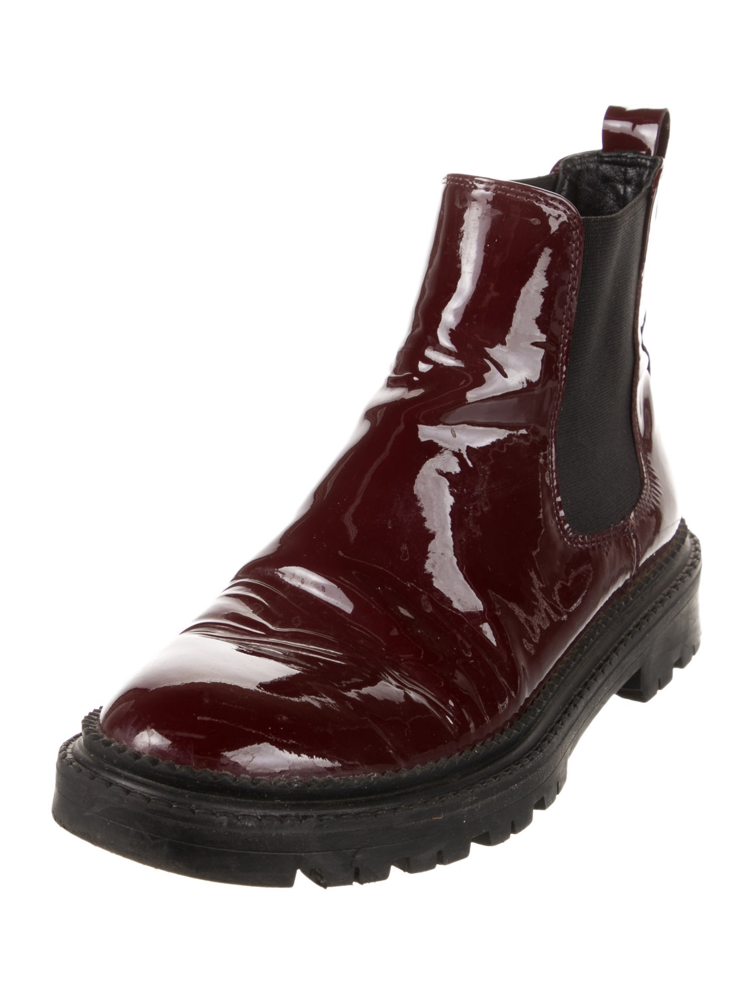 AGL Patent Leather Chelsea Boots