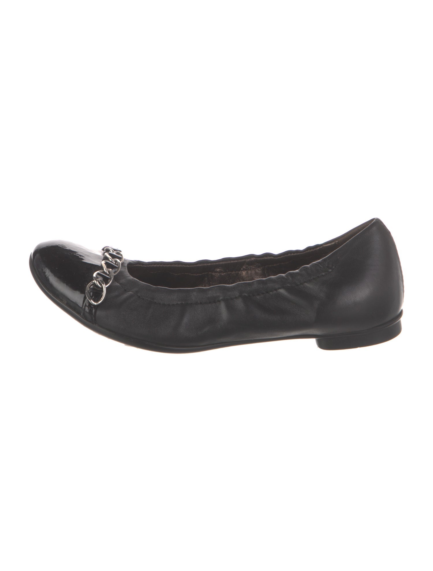 AGL Leather Chain-Link Accents Ballet Flats
