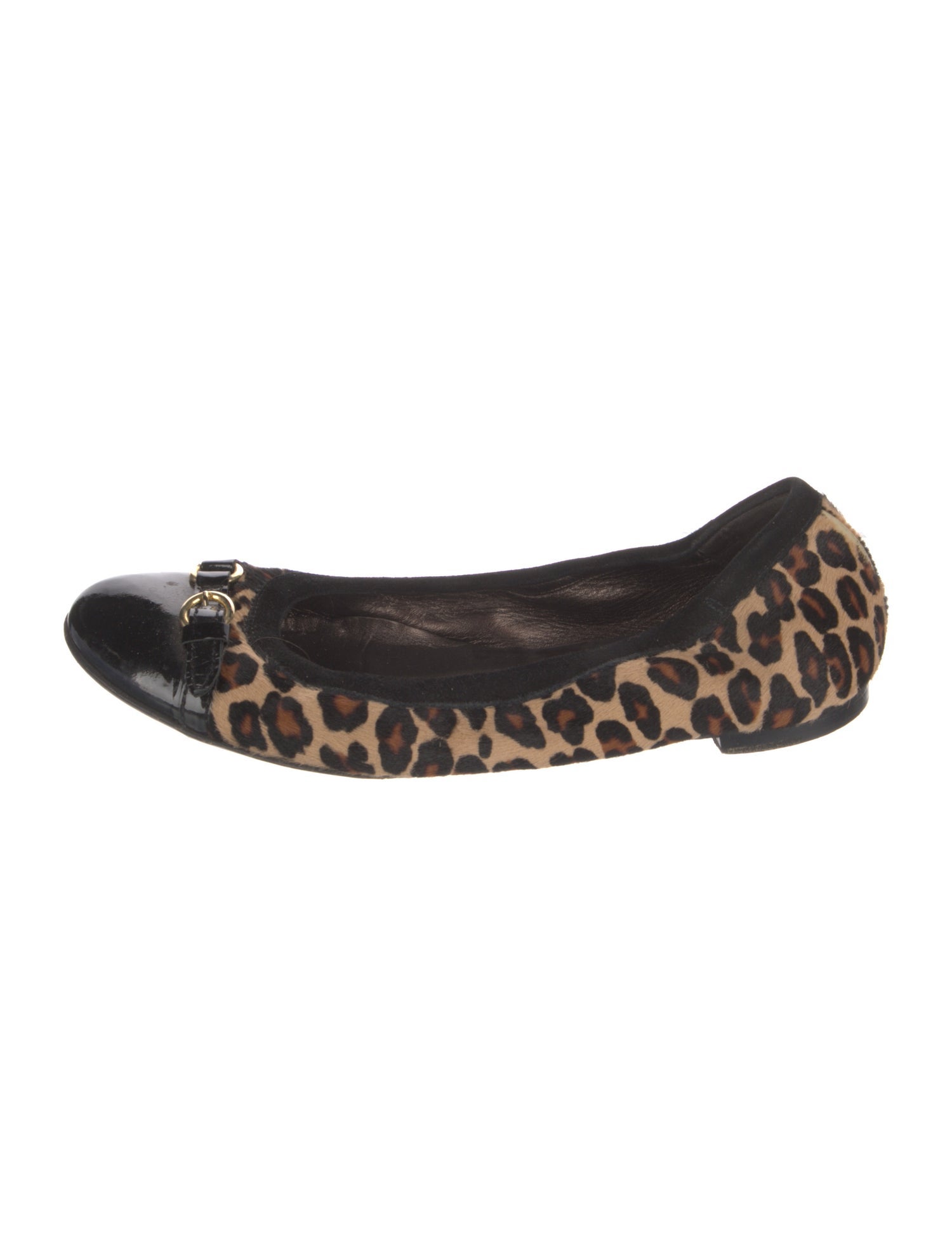 AGL Ponyhair Animal Print Ballet Flats