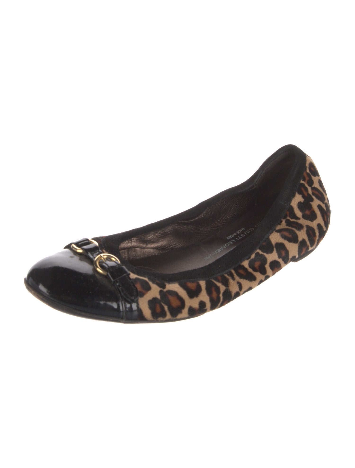 AGL Ponyhair Animal Print Ballet Flats