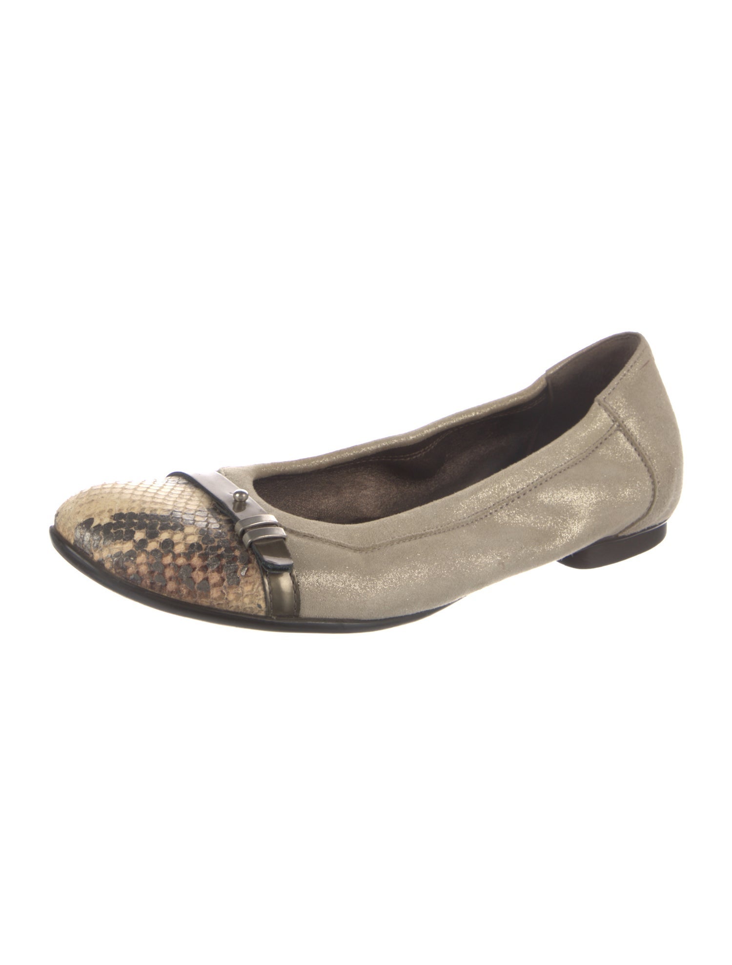 AGL Leather Animal Print Ballet Flats
