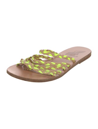 Ancient Greek Sandals x Lemlem Patent Leather Floral Print Slides