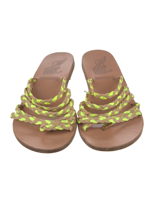 Ancient Greek Sandals x Lemlem Patent Leather Floral Print Slides