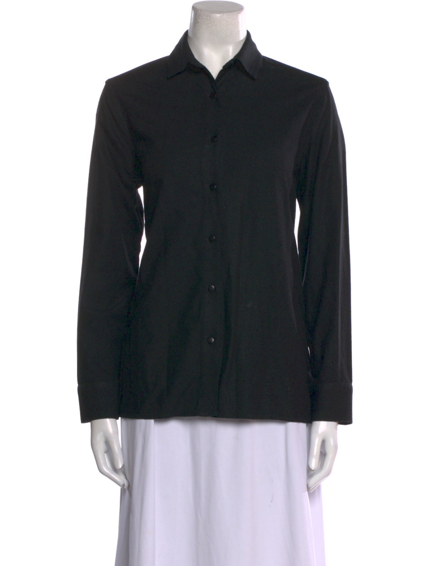 Ali Golden Silk Long Sleeve Button-Up Top