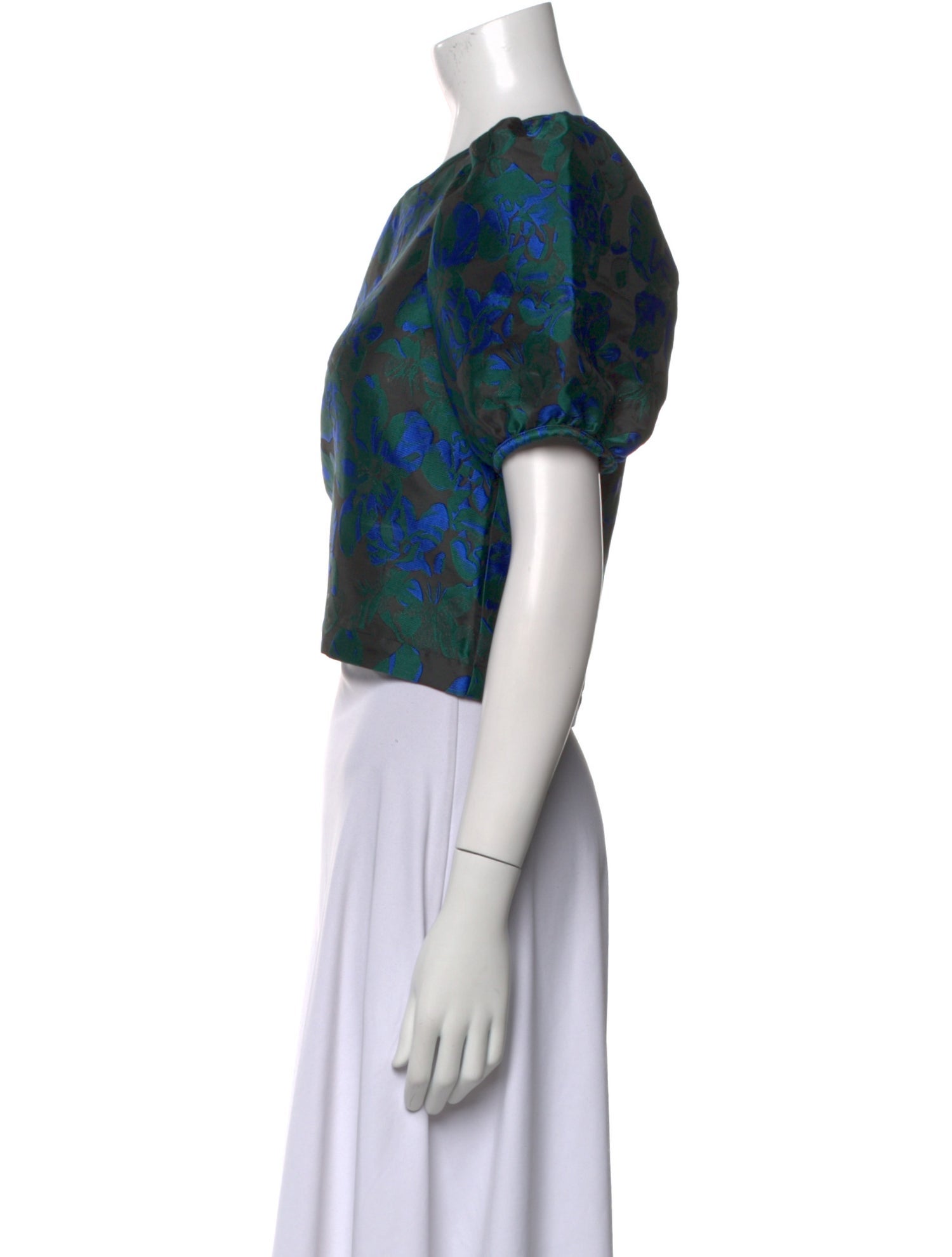 Ali Golden Printed Crew Neck Crop Top