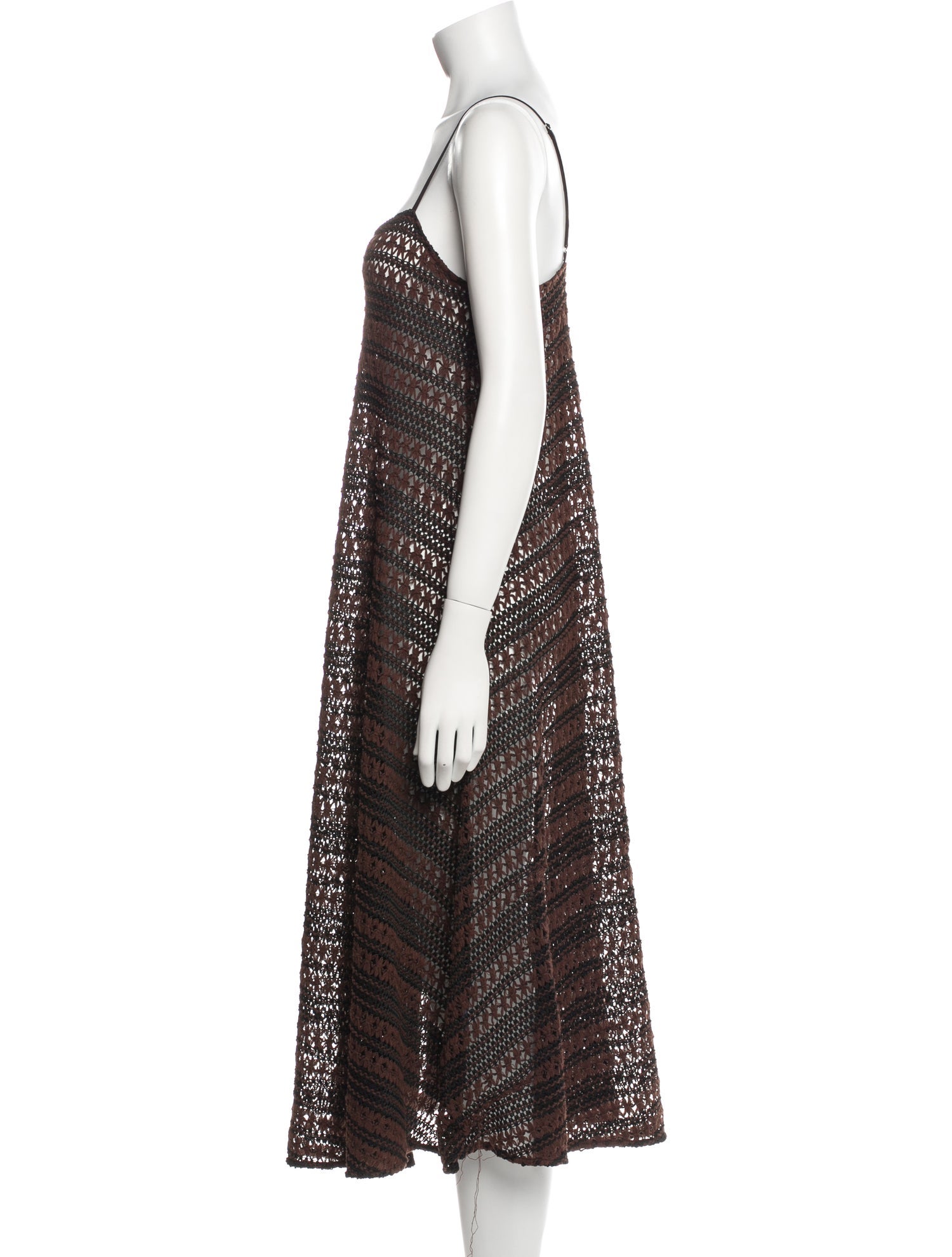 Ali Golden Lace Pattern Midi Length Dress