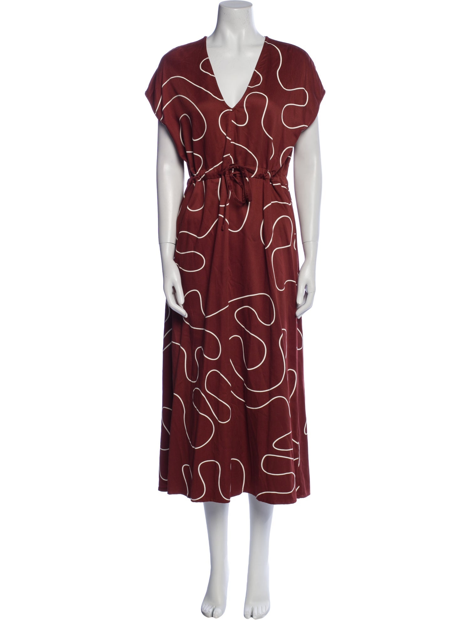 Ali Golden Printed Long Dress